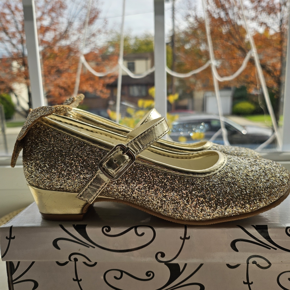 Gold Glitter Kids Shoes